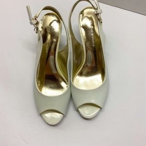 Etienne Aigner White Patent Leather Heels 8M